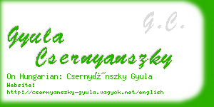 gyula csernyanszky business card